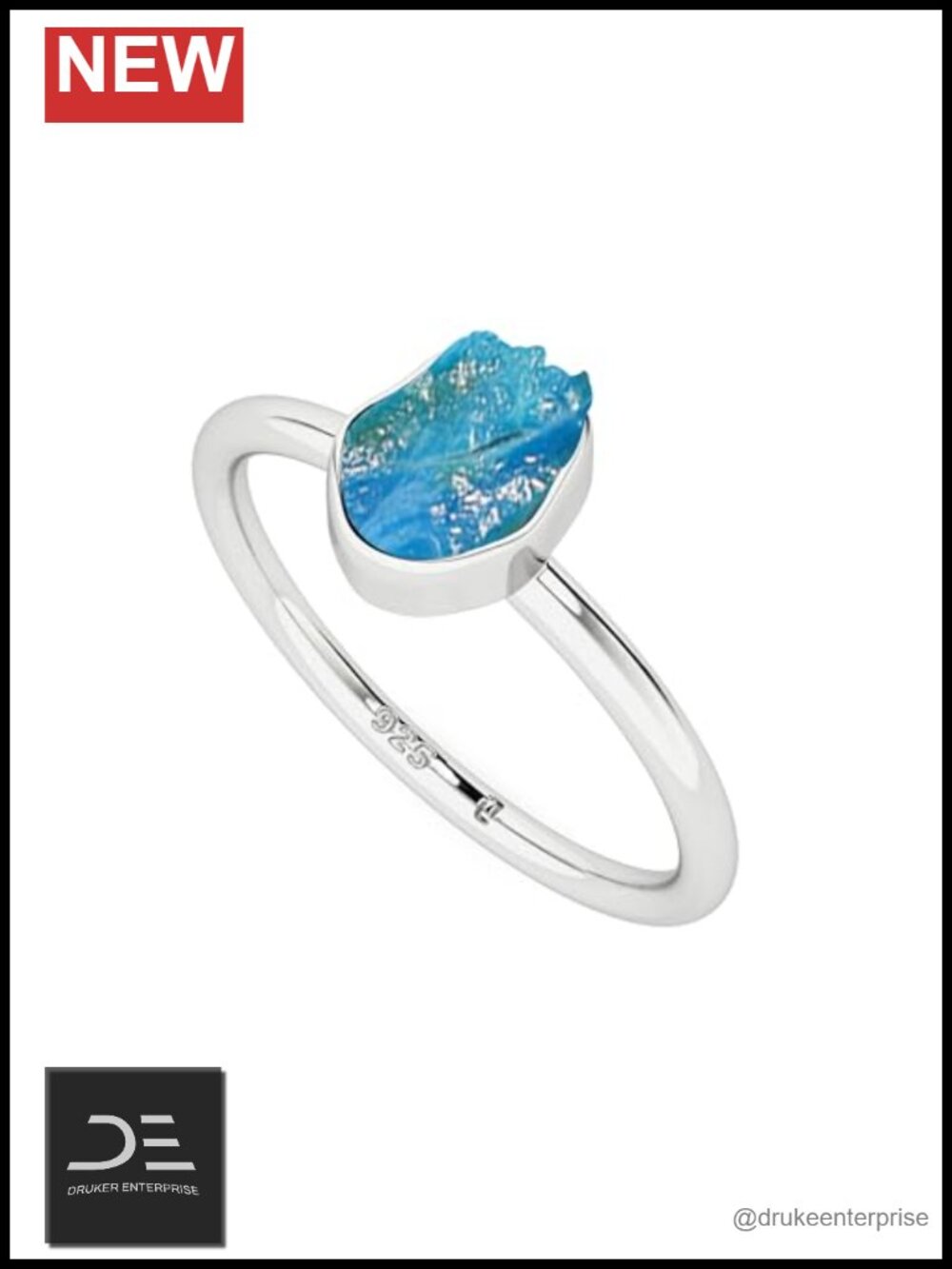 Sterling Silver Peruvian Opal Stackable Ring for Women, Raw Gemstone Promise